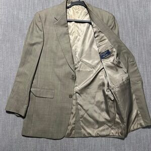 Austin Reed London Parisian Mens 42L Wool Blazer Sport Coat Olive Glen Plaid